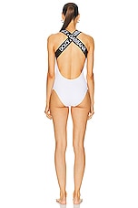 Dolce & Gabbana One Piece Swimsuit in Bianco Ottico, view 4, click to view large image.
