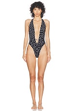 Dolce & Gabbana One Piece Swimsuit in Bianco & Nero, view 1, click to view large image.