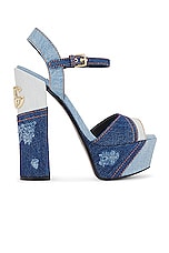 Dolce & Gabbana Extra High Formale Pump in Blue, view 1, click to view large image.