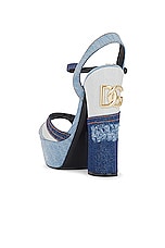 Dolce & Gabbana Extra High Formale Pump in Blue, view 3, click to view large image.