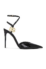 Dolce & Gabbana Formale Pump With Metal Logo in Black, view 1, click to view large image.