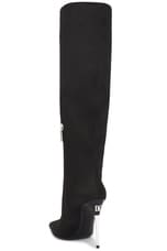 Dolce & Gabbana Knee High Boot in Nero, view 3, click to view large image.