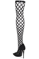 Dolce & Gabbana Fishnet Boot in Nero, view 3, click to view large image.