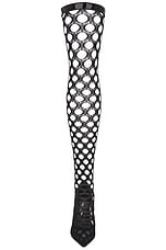 Dolce & Gabbana Fishnet Boot in Nero, view 4, click to view large image.