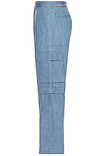 DOUBLE RAINBOUU Cargo Zip Pant in Chambray Denim, view 4, click to view large image.