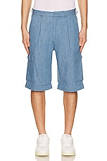 DOUBLE RAINBOUU Cargo Zip Pant in Chambray Denim, view 6, click to view large image.