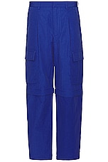 DOUBLE RAINBOUU Cargo Zip Pant in Electric Blue, view 1, click to view large image.