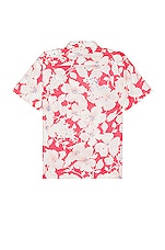 DOUBLE RAINBOUU Short Sleeve Hawaiian Shirt in Cloud Control Red, view 2, click to view large image.