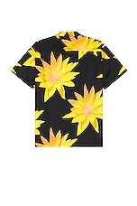 DOUBLE RAINBOUU Short Sleeve Hawaiian Shirt in Gold Lotus, view 2, click to view large image.