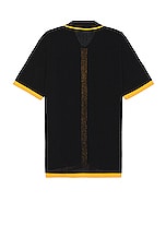 DOUBLE RAINBOUU Knit Shirt in Black & Gold, view 2, click to view large image.