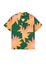 DOUBLE RAINBOUU Short Sleeve Hawaiian Shirt in Blood Orange, view 1, click to view large image.