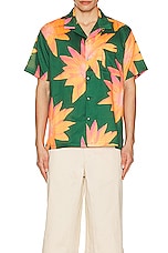 DOUBLE RAINBOUU Short Sleeve Hawaiian Shirt in Blood Orange, view 3, click to view large image.