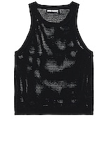 DOUBLE RAINBOUU Mesh Tank in Black, view 1, click to view large image.