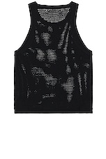 DOUBLE RAINBOUU Mesh Tank in Black, view 2, click to view large image.