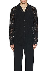 DOUBLE RAINBOUU Sundown Shirt in Black Lace, view 3, click to view large image.