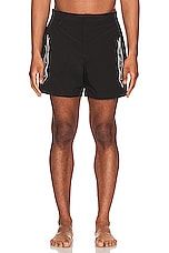 DOUBLE RAINBOUU Pool Shark Swim Shorts in Blazed Black, view 3, click to view large image.