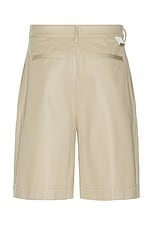 DARKPARK Danny Wide Leg Shorts in Beige, view 2, click to view large image.