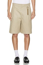 DARKPARK Danny Wide Leg Shorts in Beige, view 5, click to view large image.