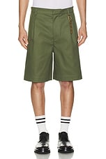 DARKPARK Danny Wide Leg Shorts in Military Green, view 5, click to view large image.