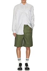 DARKPARK Danny Wide Leg Shorts in Military Green, view 6, click to view large image.