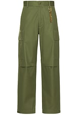 DARKPARK Saint Heavy Twill Cargo Pants in Military Green, view 1, click to view large image.