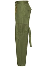 DARKPARK Saint Heavy Twill Cargo Pants in Military Green, view 3, click to view large image.