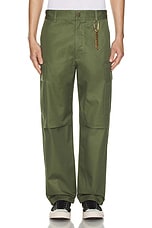 DARKPARK Saint Heavy Twill Cargo Pants in Military Green, view 5, click to view large image.