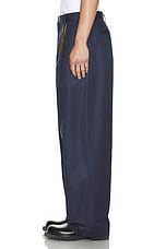 DARKPARK Daniel Wide Leg Trousers in Blue Navy, view 6, click to view large image.