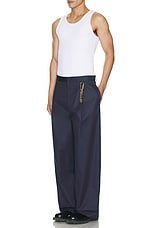 DARKPARK Daniel Wide Leg Trousers in Blue Navy, view 7, click to view large image.