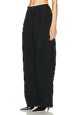 DARKPARK Phebe Crystal Chain Adorned Wide Leg Pant in Black, view 3, click to view large image.