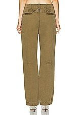 DARKPARK Riri Paillettes Shredded Paper Bag Pant in Military Green, view 3, click to view large image.