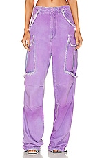 DARKPARK Vivi Cargo Pant in Acid Purple, view 2, click to view large image.