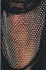 DARKPARK Karen Crystal Panel Shredded Wide Leg in Black, view 5, click to view large image.