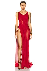 Di Petsa For Fwrd Off The Shoulder Gown in Red, view 1, click to view large image.
