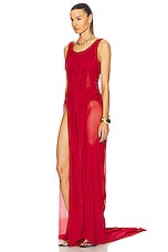 Di Petsa For Fwrd Off The Shoulder Gown in Red, view 3, click to view large image.
