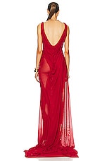 Di Petsa For Fwrd Off The Shoulder Gown in Red, view 4, click to view large image.