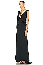 Di Petsa Siren One Sleeve Dress in Black, view 3, click to view large image.