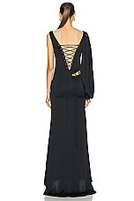 Di Petsa Siren One Sleeve Dress in Black, view 4, click to view large image.