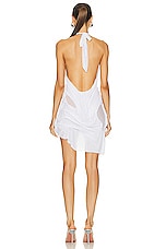 Di Petsa Wetlook Mini Dress in White, view 4, click to view large image.