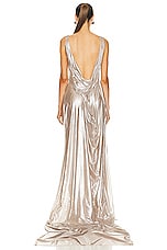 Di Petsa Sleeveless Gown in Rose Gold Metallic, view 4, click to view large image.