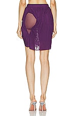 Di Petsa Wetlook Mini Skirt in Dark Purple, view 4, click to view large image.