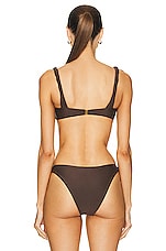 Di Petsa Twisted Underbust Bikini Top in Brown, view 3, click to view large image.