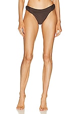Di Petsa Twisted Underbust Bikini Bottom in Brown, view 1, click to view large image.