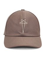 DRKSHDW by Rick Owens Baseball Cap in Dust & Pearl, view 1, click to view large image.
