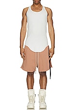 DRKSHDW by Rick Owens Long Boxer in Dark Pink, view 5, click to view large image.