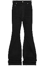 DRKSHDW by Rick Owens Bolan Bootcut in Black, view 1, click to view large image.