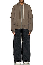 DRKSHDW by Rick Owens Zipped Hustler Hoodie in Dust, view 4, click to view large image.