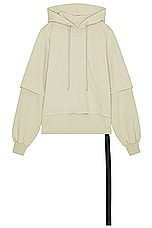 DRKSHDW by Rick Owens Hustler Hoodie in Pearl, view 1, click to view large image.