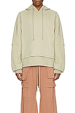 DRKSHDW by Rick Owens Hustler Hoodie in Pearl, view 3, click to view large image.
