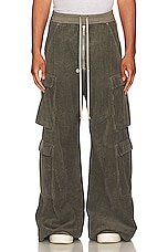 DRKSHDW by Rick Owens Double Cargo Jumbo Belas Pants in Blue, view 5, click to view large image.